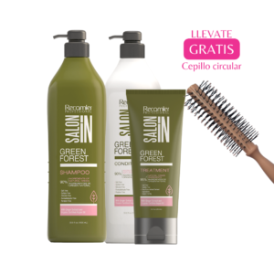 Pack Sin Sal Green Forest Shampoo 1 Lt + Acondicionador 1 Lt + Tratamiento 250 Ml Salon In