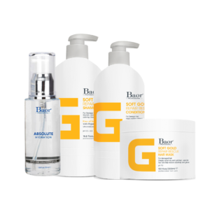Kit Para Cabello Decolorado y Dañado G Soft Gold + Serum Baor Profesional