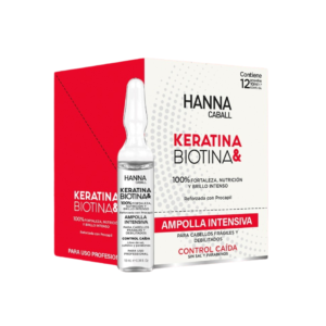 Ampolla Intensiva x 12 Unidades de 13 Ml c/u Keratina & Biotina – Control Caída de Hanna Caball