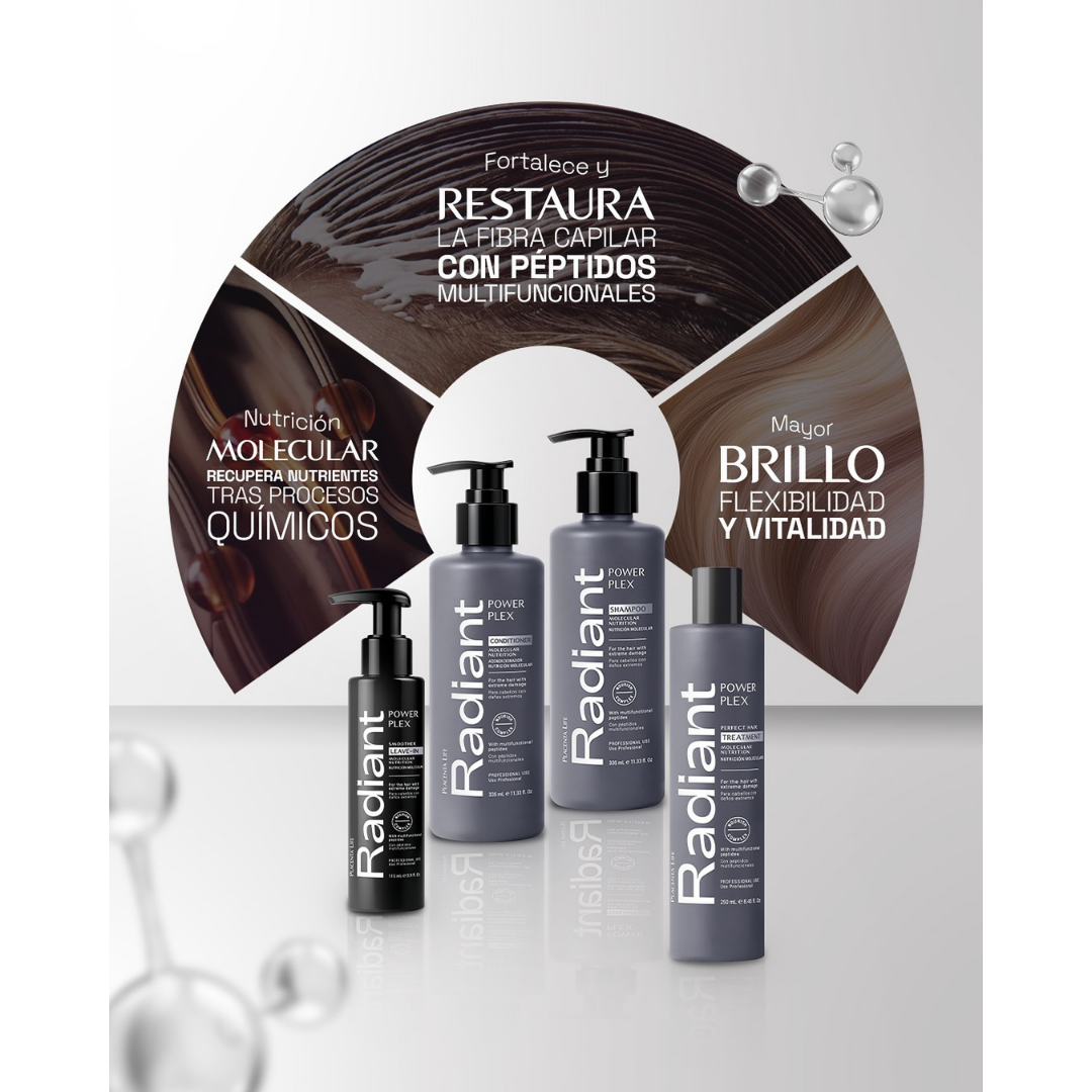Kit Power Plex Radiant Shampoo 335Ml + Acondicionador 335ml + Tratamiento 250Ml + Leave In 115Ml Reconstrucción Instantanéa - Imagen 4