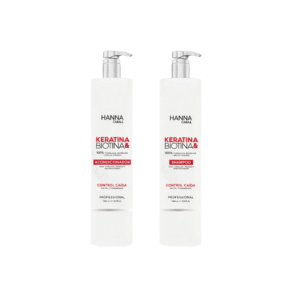 Duo Keratina y Biotina Hanna Caball Shampoo 1lt + Anconticionador 1lt Control Caída