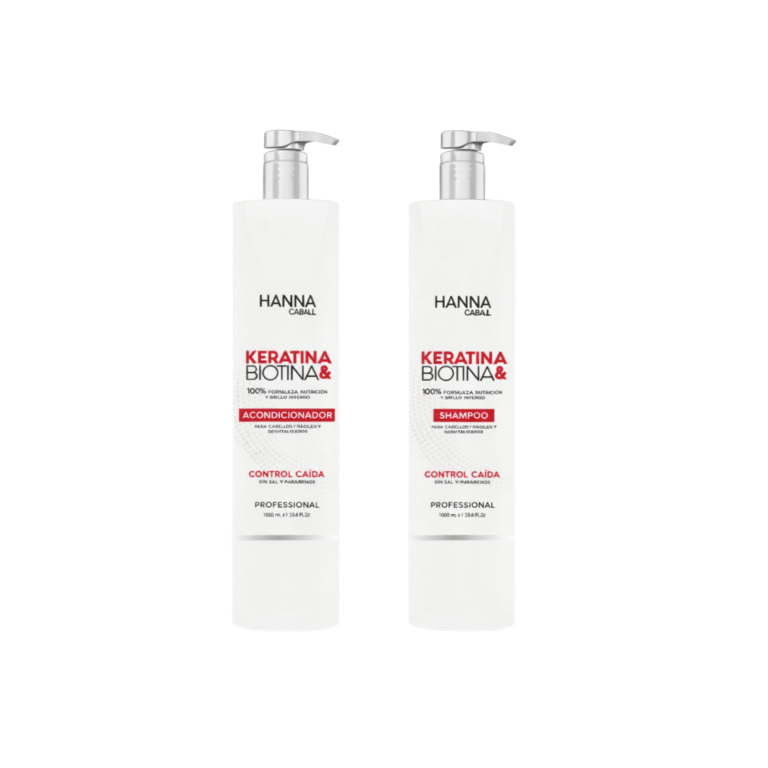 Duo Keratina y Biotina Hanna Caball Shampoo 1lt + Anconticionador 1lt Control Caída
