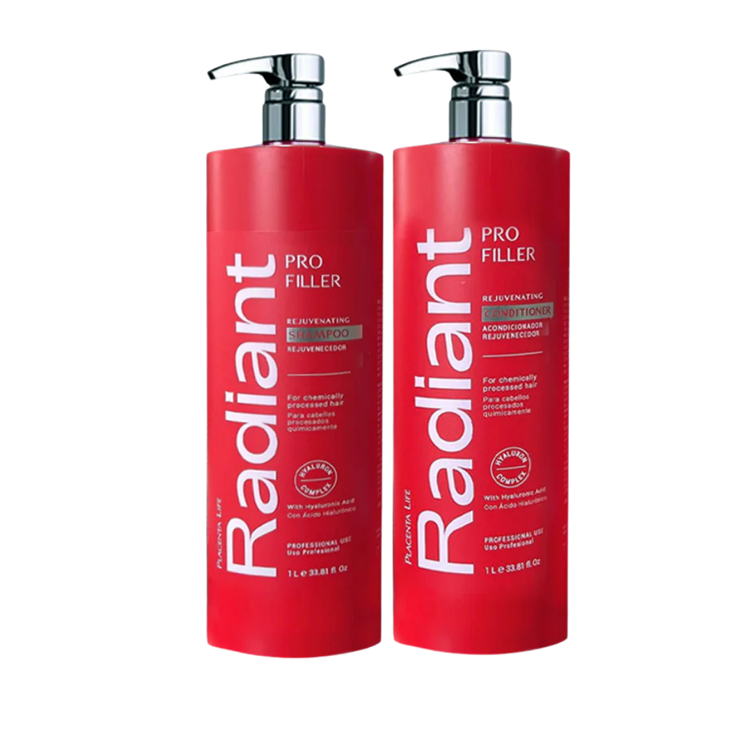 Pack de Dúo Radiant Pro Filler Shampoo 1 L + Acondicionador 1 L Cabello Procesado