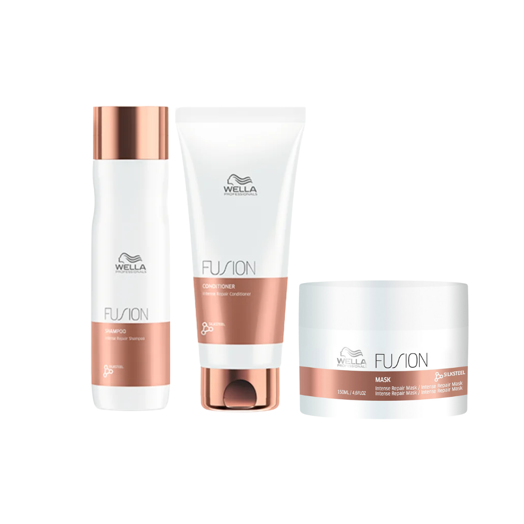 Kit Fusion Wella Shampoo 250Ml + Acondicionador 200Ml + Mask 150Ml Reparación Intensa