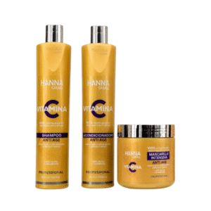 Kit Vitamina C Shampoo 400ml + Acondicionador 400ml + Mask 400ml Hanna Caball